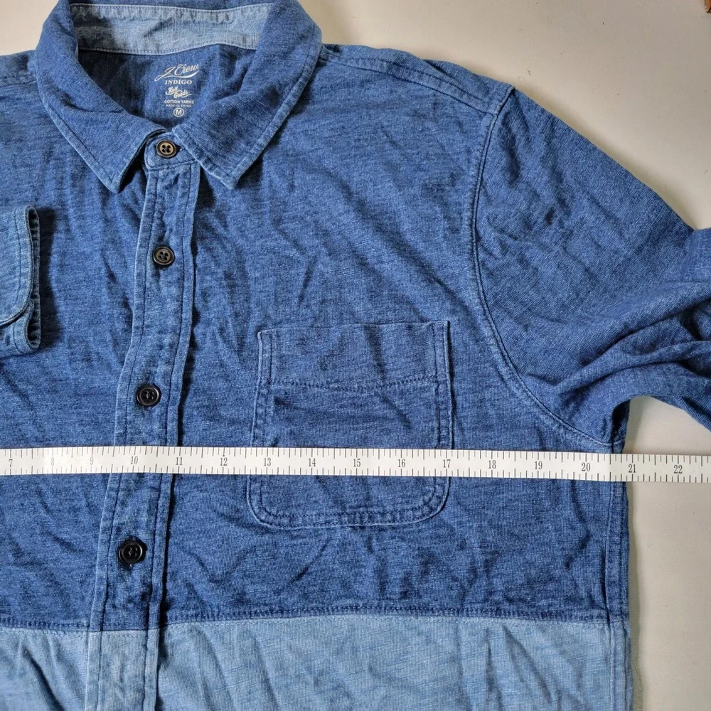J. Crew Indigo Knit Goods Two Tone Long Sleeve Shirt Mens‎ Size M